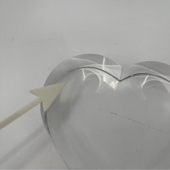 TIFFANY & CO Paperweight Crystal Heart Shaped Authentic with Scratches Luxury - Picture 6 of 12